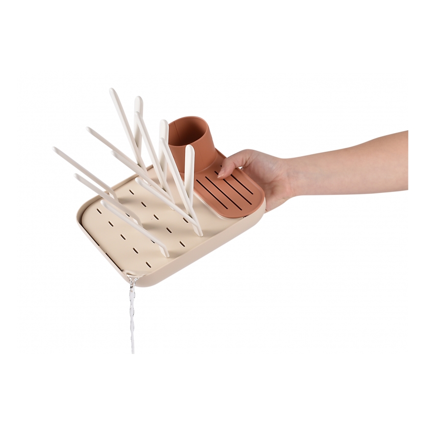 Beaba - Ocjeđivač za boce bež/oranž