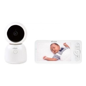 Beaba - Pametni punjivi dječji video monitor ZEN NIGHT 720p, 5V, 4000 mAh, Wi-Fi, bijela