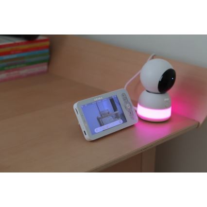 Beaba - Pametni punjivi dječji video monitor ZEN NIGHT 720p, 5V, 4000 mAh, Wi-Fi, bijela