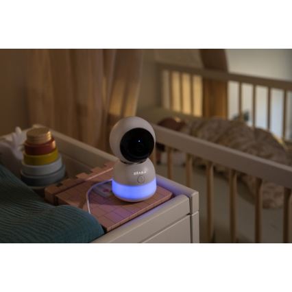 Beaba - Pametni punjivi dječji video monitor ZEN NIGHT 720p, 5V, 4000 mAh, Wi-Fi, bijela