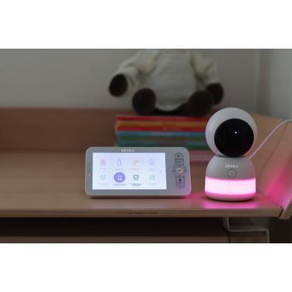 Beaba - Pametni punjivi dječji video monitor ZEN NIGHT 720p, 5V, 4000 mAh, Wi-Fi, bijela