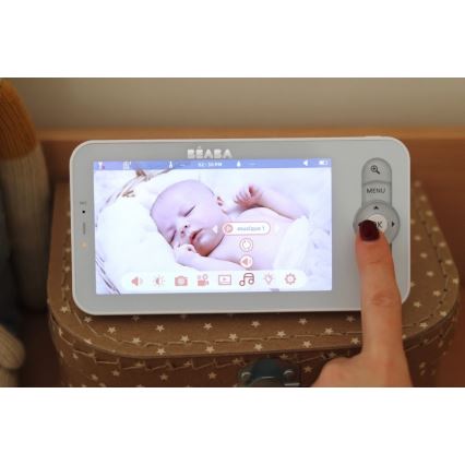 Beaba - Pametni punjivi dječji video monitor ZEN NIGHT 720p, 5V, 4000 mAh, Wi-Fi, bijela