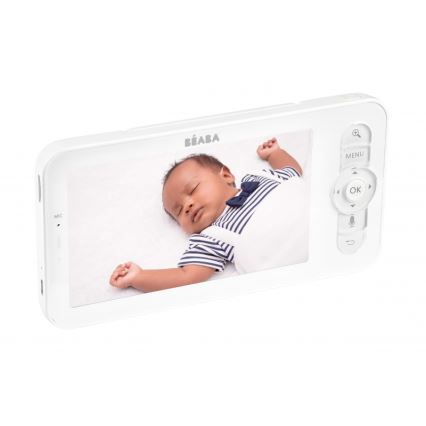 Beaba - Pametni punjivi dječji video monitor ZEN NIGHT 720p, 5V, 4000 mAh, Wi-Fi, bijela