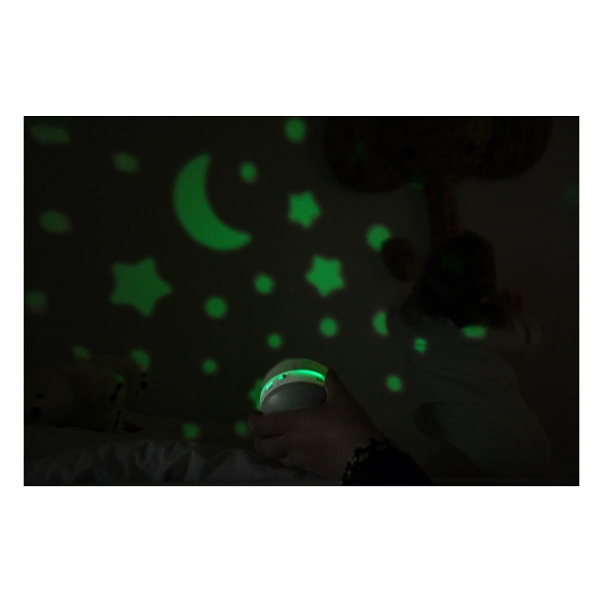 Beaba - Projektor s melodijom PIXIE USB/5V 1300 mAh zelena