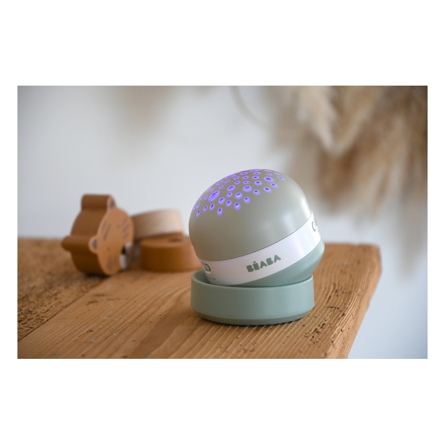 Beaba - Projektor s melodijom PIXIE USB/5V 1300 mAh zelena