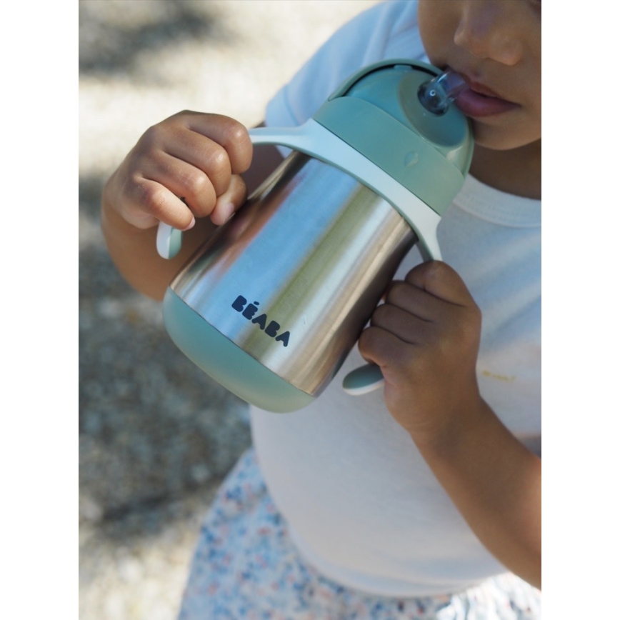 Beaba - Termoizolacijska čaša sa slamkom 250 ml zelena