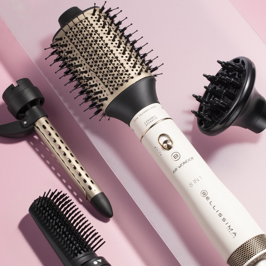 Bellissima 11847 - Vruća zračna četka 8 u 1 AIR WONDER 1000W/230V bijela/zlatna