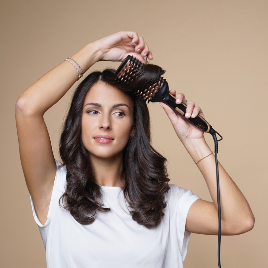 Bellissima 11879 - Četka za oblikovanje vrućim zrakom MAGIC SHINY BRUSH 73W/230V ružičasto-zlatna