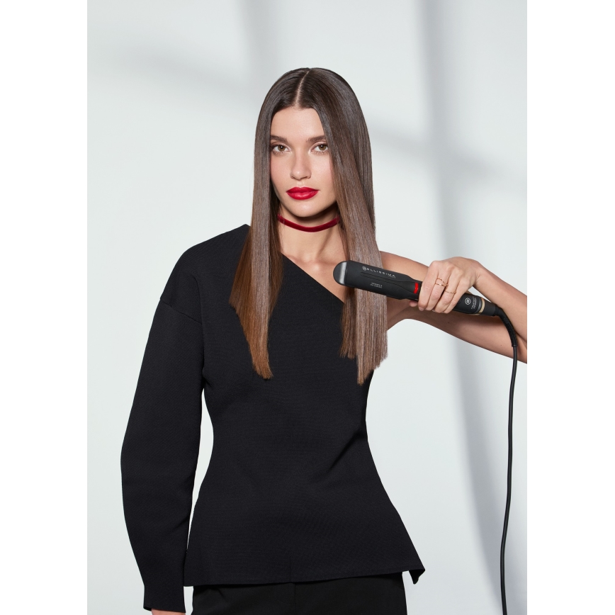 Bellissima 11948 - Pegla za kosu s LCD zaslonom, infracrvena, 60W/230V, crna