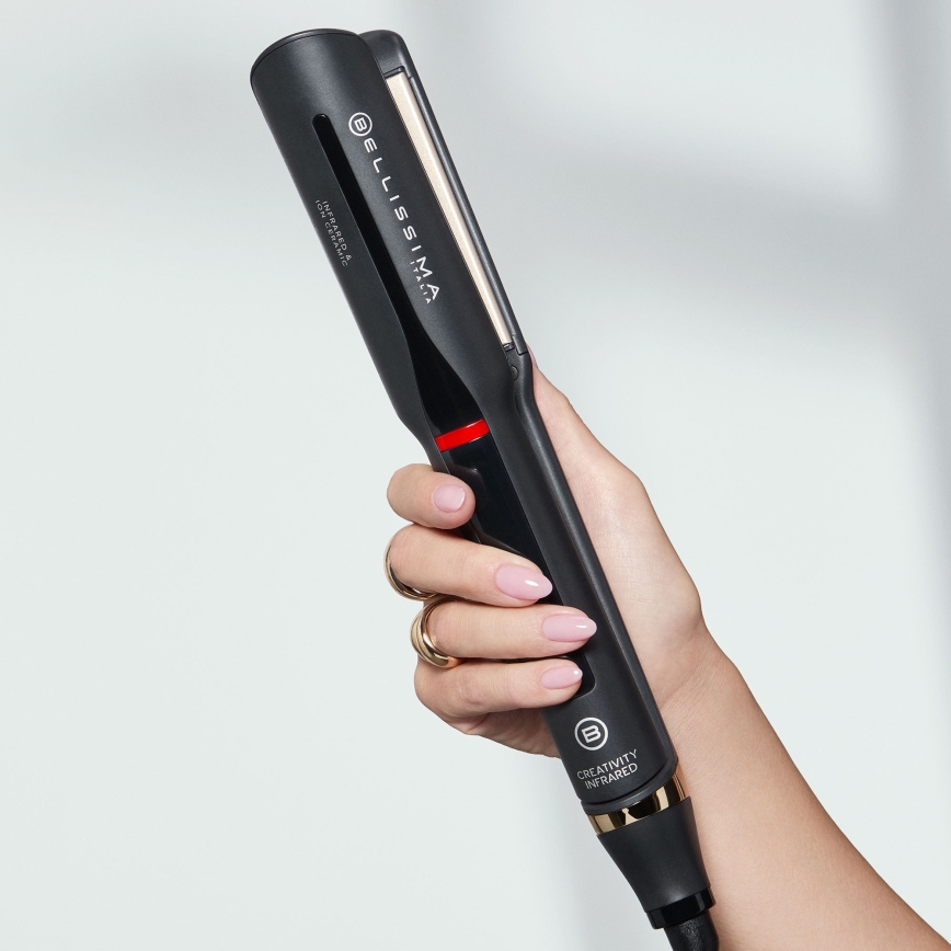 Bellissima 11948 - Pegla za kosu s LCD zaslonom, infracrvena, 60W/230V, crna