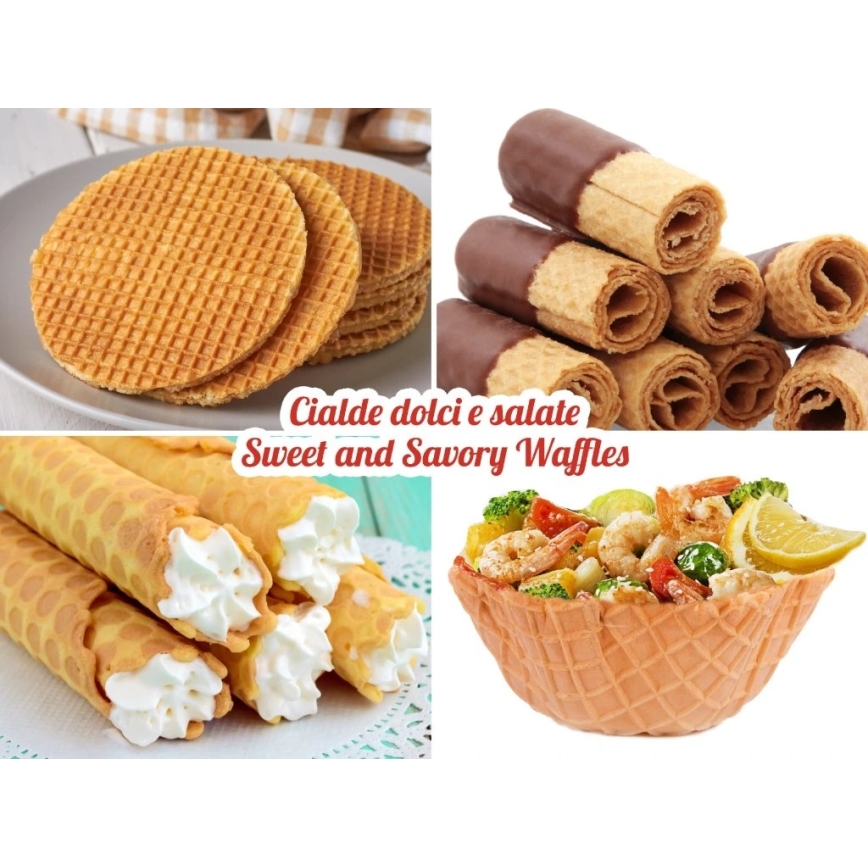 Beper - 2 u 1 aparat za vafle 1000 W/230 V, crveni