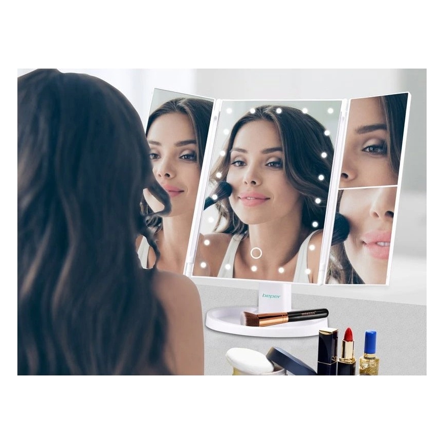 Beper - Kozmetičko ogledalo s LED osvjetljenjem 4xAAA/5V