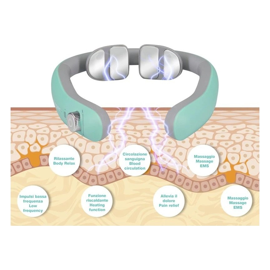 Beper - Punjivi EMS masažer za vrat 5V/900 mAh, u mint boji