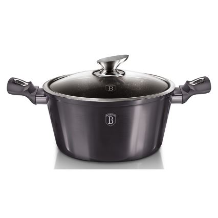 BerlingerHaus - Lonac s mramornom površinom + poklopac  28 cm crna
