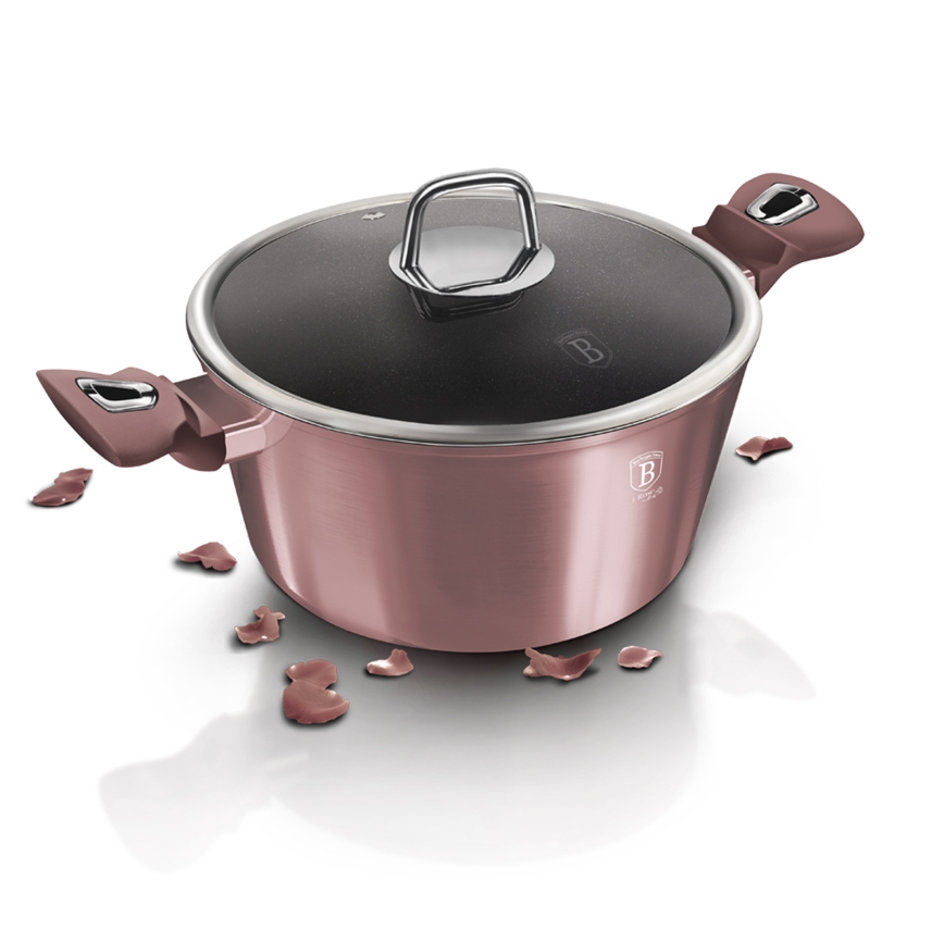 BerlingerHaus - Lonac s površinom od titanija + poklopac 24 cm rose gold