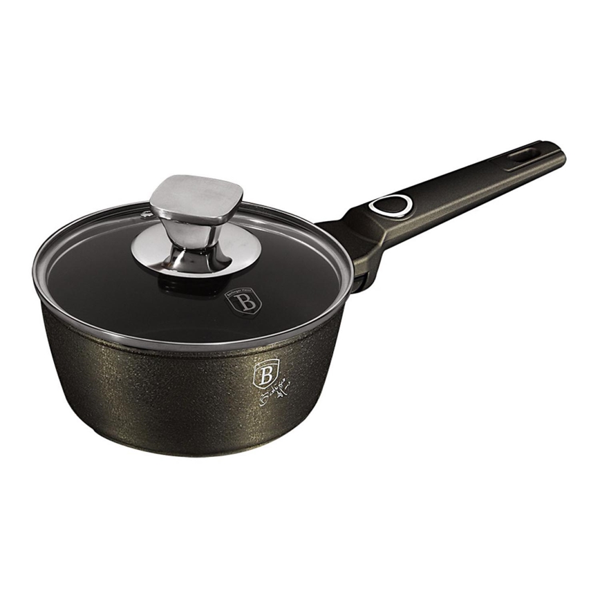 BerlingerHaus -  Lonac za umake s mramornom površinom + poklopac 16 cm crna