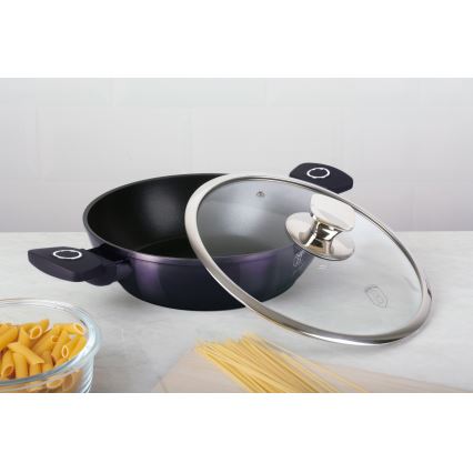 BerlingerHaus - Plitki lonac s titanijevom površinom + poklopac 24 cm ljubičasta