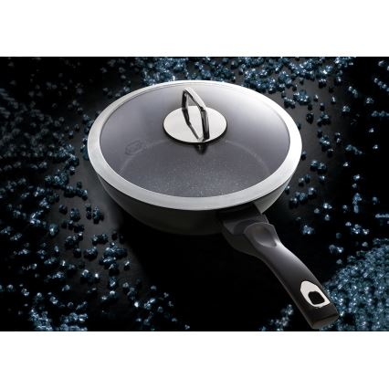 BerlingerHaus - Tava s mramornom površinom + poklopac 24 cm crna/nehrđajući čelik