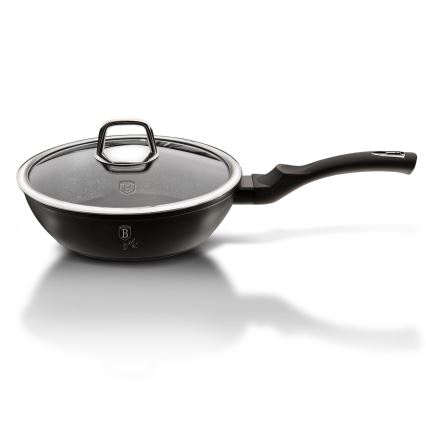 BerlingerHaus - Tava s mramornom površinom + poklopac 24 cm crna/nehrđajući čelik