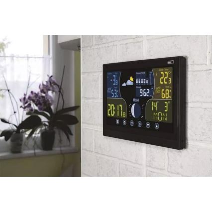 Bežična meteorološka stanica s budilicom 3xAAA/5V + 2xAAA crna