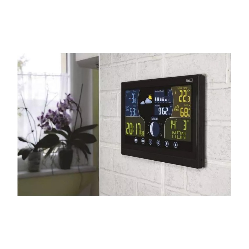 Bežična meteorološka stanica s budilicom 3xAAA/5V + 2xAAA crna
