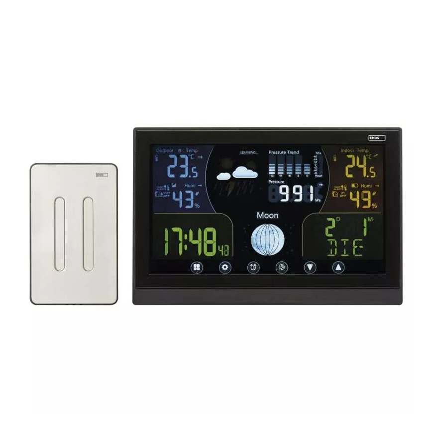 Bežična meteorološka stanica s budilicom 3xAAA/5V + 2xAAA crna