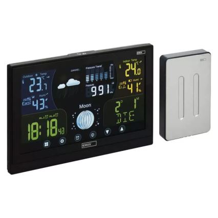 Bežična meteorološka stanica s budilicom 3xAAA/5V + 2xAAA crna