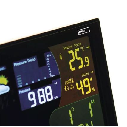 Bežična meteorološka stanica s budilicom 3xAAA crna