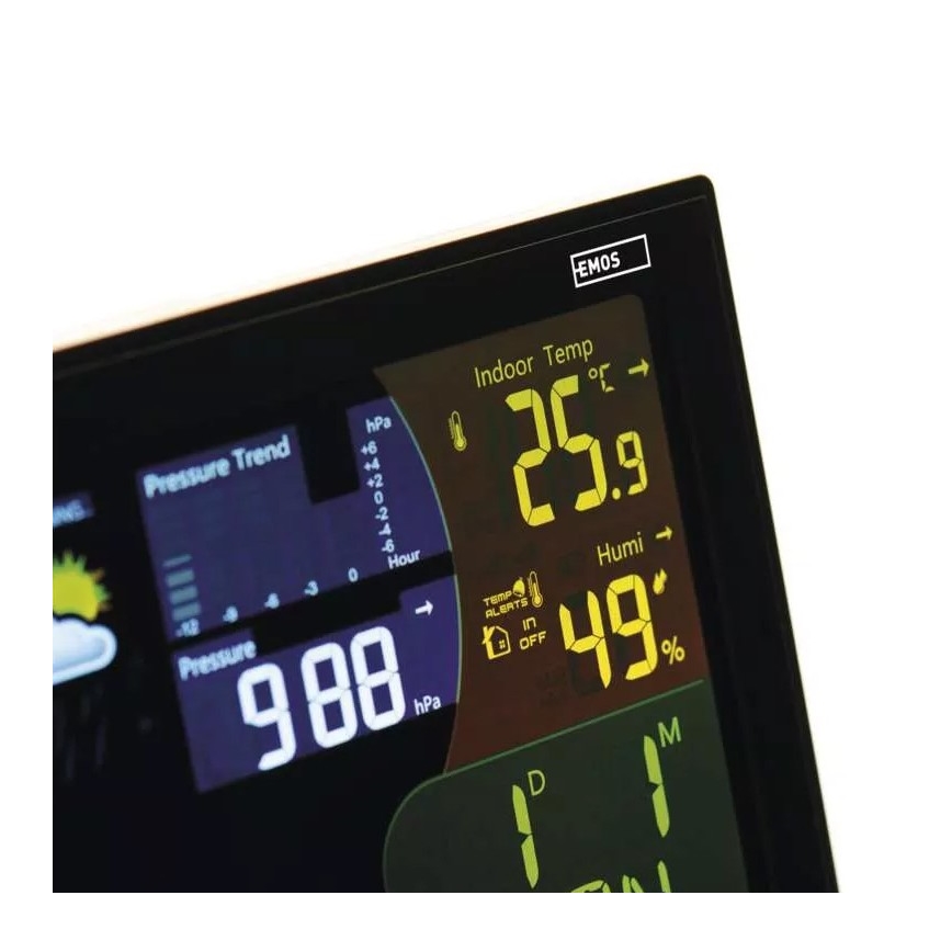 Bežična meteorološka stanica s budilicom 3xAAA/5V + 2xAAA crna