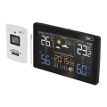 Bežična meteorološka stanica s budilicom 5V/3xAAA + 2xAAA crna