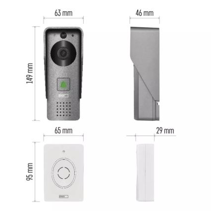 Bežični video zvono s senzorom pokreta GoSmart 12V/3xAA IP44 Wi-Fi Tuya