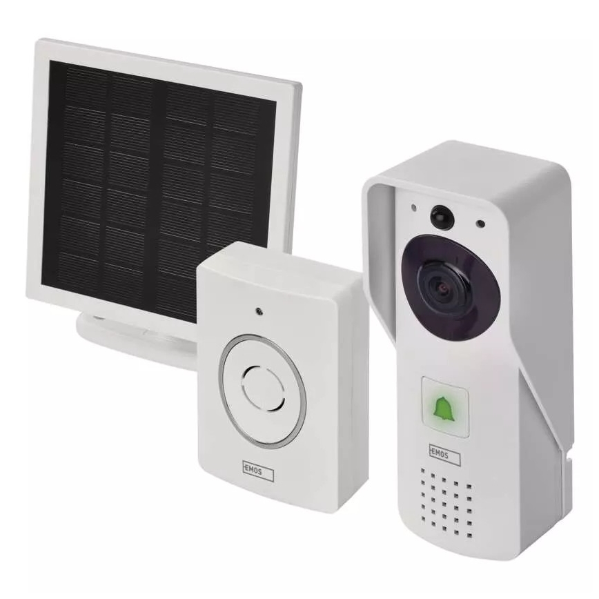 Bežični video zvono sa solarnim panelom GoSmart 4400 mAh 3xAA IP44 Wi-Fi Tuya