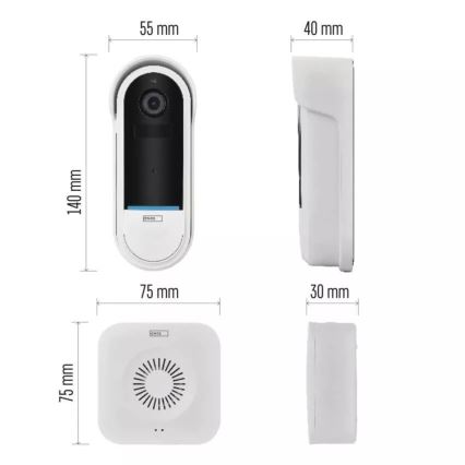 Bežični video zvono s senzorom pokreta GoSmart 5V 3xAA IP65 Wi-Fi Tuya