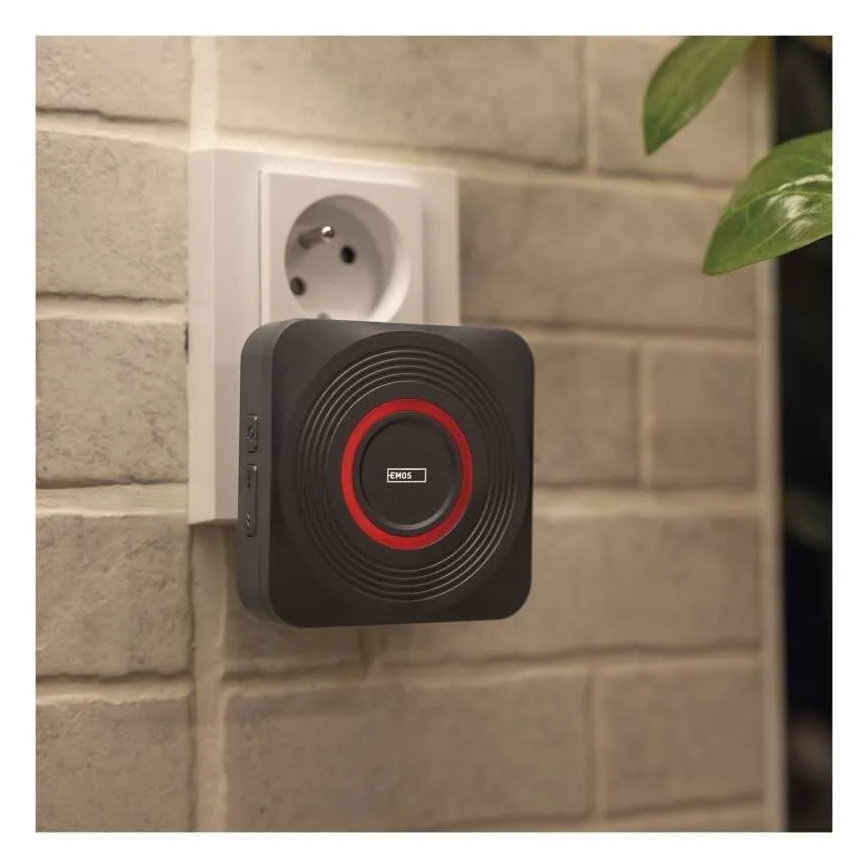 Bežični zvon za utičnicu GoSmart 230V + 1xCR2032, sivi, Wi-Fi