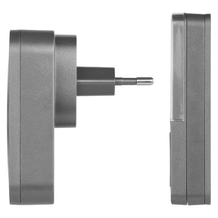 Bežični zvon za utičnicu GoSmart 230V + 1xCR2032, sivi, Wi-Fi