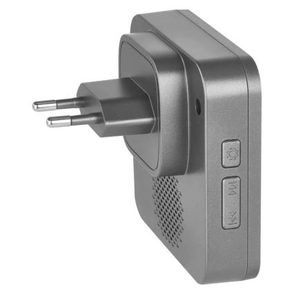 Bežični zvon za utičnicu GoSmart 230V + 1xCR2032, sivi, Wi-Fi