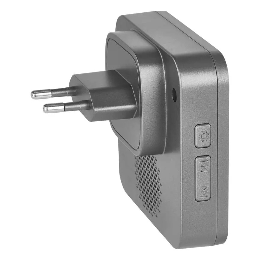 Bežični zvon za utičnicu GoSmart 230V + 1xCR2032, sivi, Wi-Fi