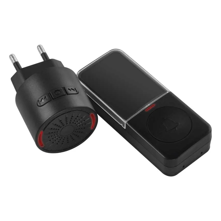 Bežični zvonac za utičnicu 230V + 1xCR2032 crni