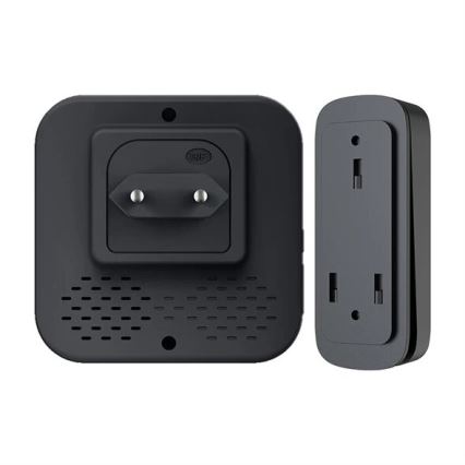Bežični zvono za utičnicu kinetički 230V crna