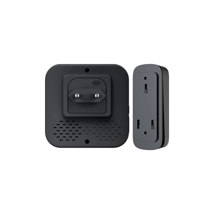 Bežični zvono za utičnicu kinetički 230V crna