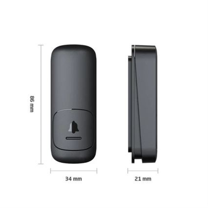 Bežični zvono za utičnicu kinetički 230V crna