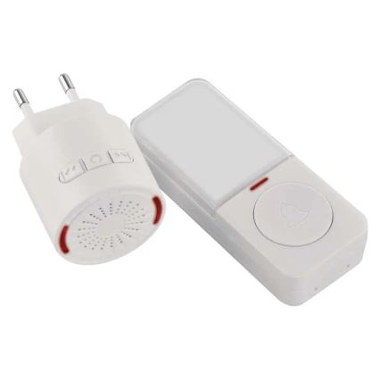 Bežično zvono za utičnicu 230V + 1xCR2032 bijelo