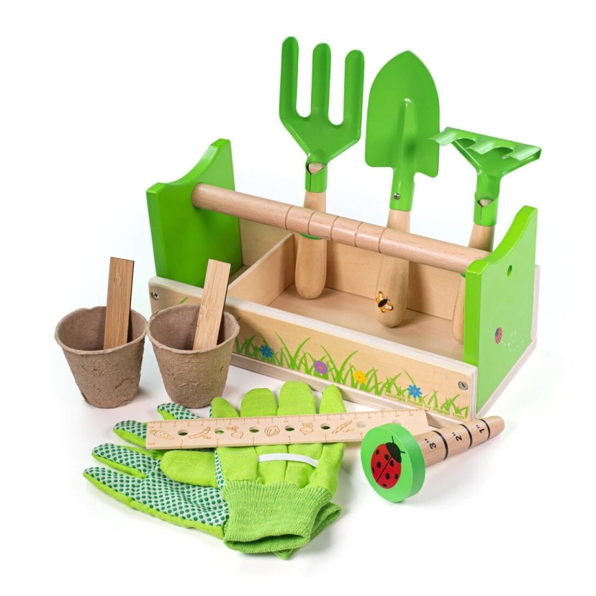 Bigjigs Toys - Vrtlarski set u sanduku