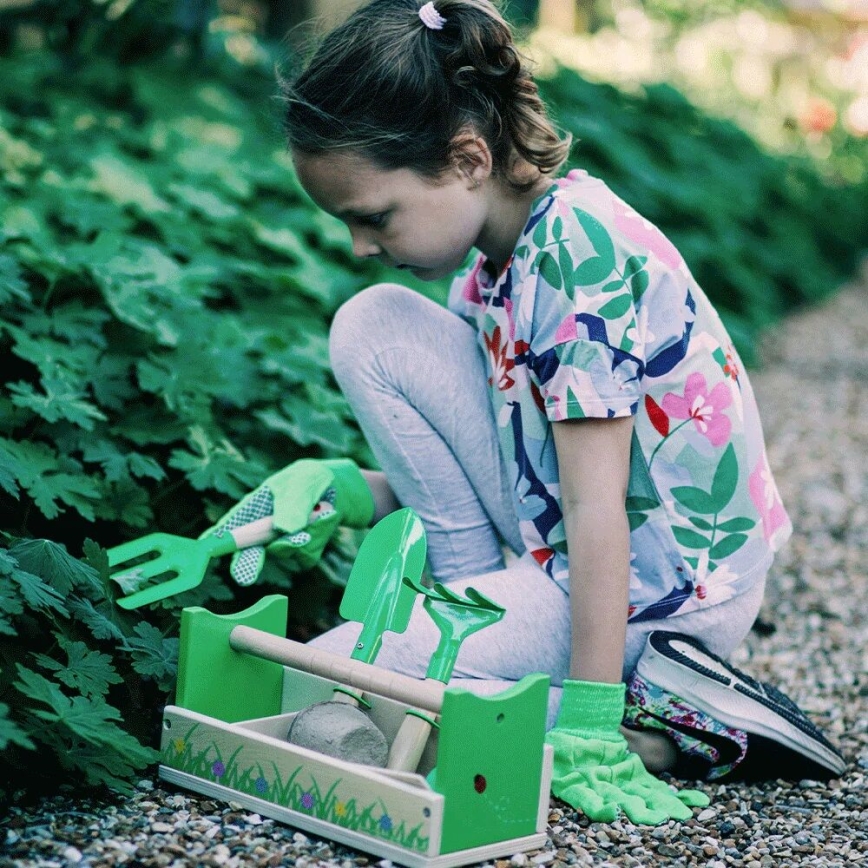 Bigjigs Toys - Vrtni set u kutiji za nošenje