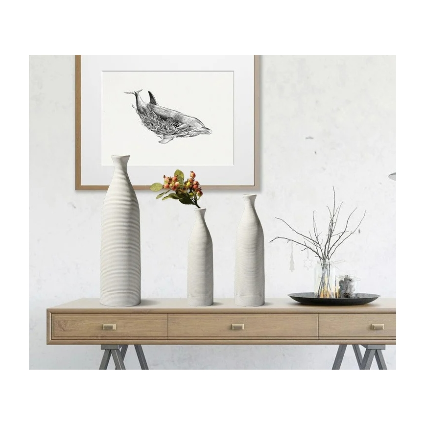 Bijela keramička vaza 33 cm