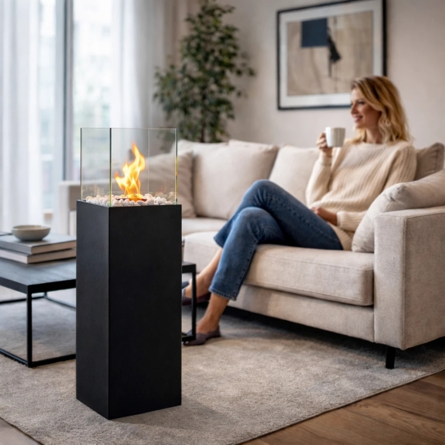 BIO kamin ALICANTE 26,5x80,5 cm 2kW crni
