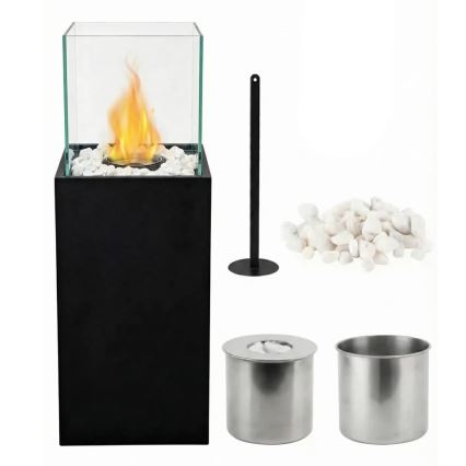 BIO kamin ALICANTE 26,5x80,5 cm 2kW crni