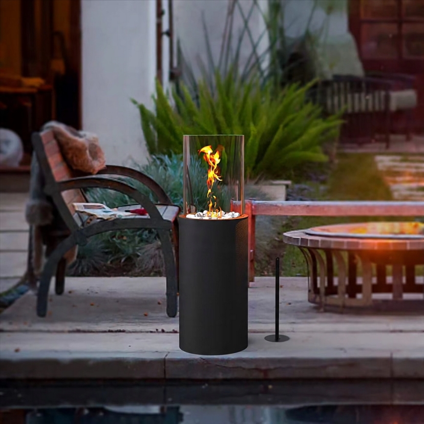 BIO kamin ROMA 26,5x80,5 cm 2kW crna + zaštitni pokrov