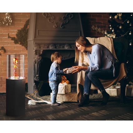 BIO kamin ROMA 26,5x80,5 cm 2kW crna + zaštitni pokrov