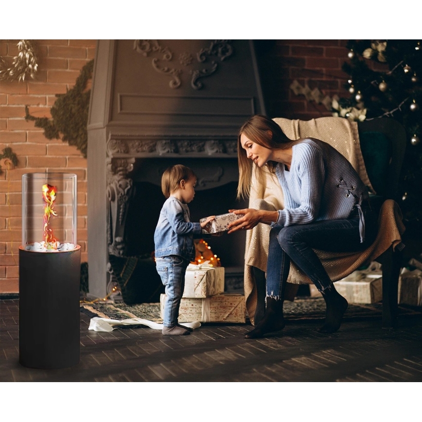 BIO kamin ROMA 26,5x80,5 cm 2kW crna + zaštitni pokrov